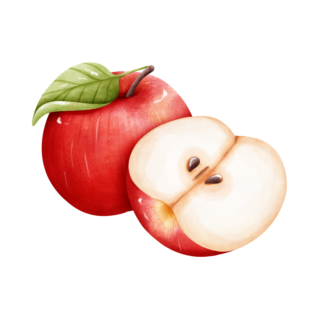 apple and sliced apple icon
